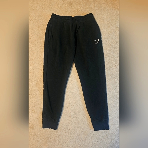 Gymshark Pants - GYMSHARK Black Joggers with SHARK Logo SIZE MEDIUM